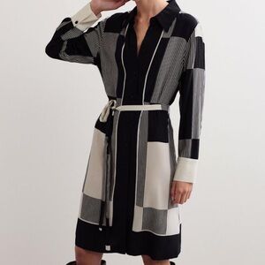 Jeager Black and White  Knee Length Shirt Dress size 12